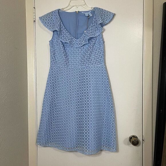NEW! Draper James collection lattice a line dress light blue Size US 10 $195 - Picture 7 of 7